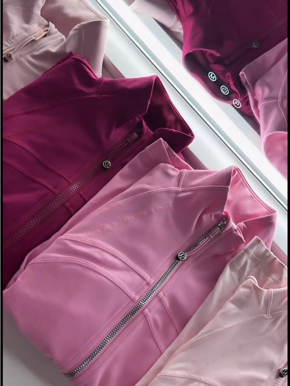 lululemon athletica Pink and Magenta Zip-Up Active Jacket Set
